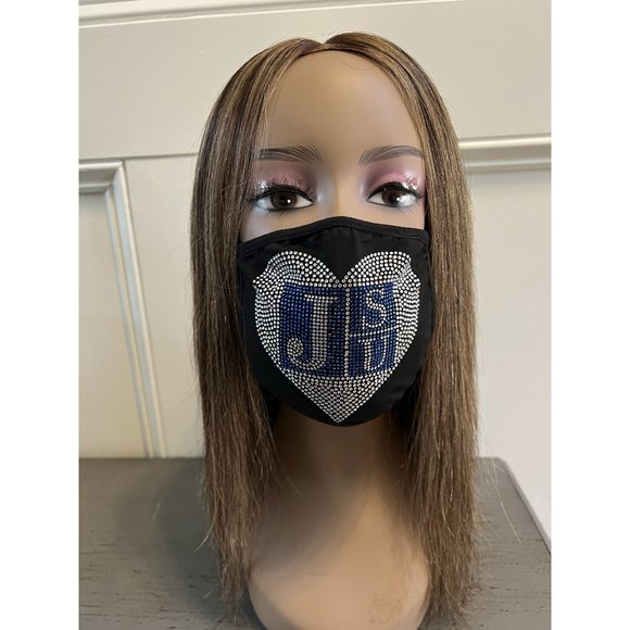 Jackson State University Bling Face Mask Heart - Picture 9 of 12